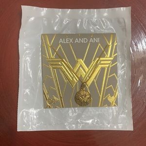 Alex and Ani Wonder Woman W Logo 
21 in Necklace 14kt Gold plated